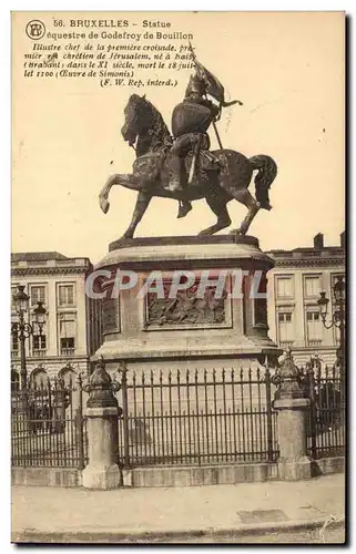 Cartes postales Bruxelles Statue equestre de Godefroy de Bouillon