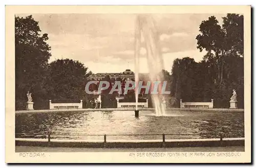 Potsdam Ansichtskarte AK An der grossen Fontaine Im park vom Sanssouci