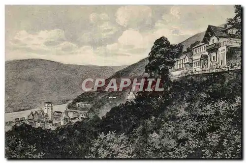 Cartes postales Heidelberg Blick von der Molkenkur auf Schloss und Neckartal