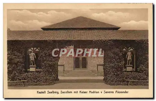 Cartes postales kastell Saalburg Sacellum mit Kaiser Hadrian v Severus Alexander