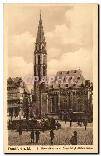 Cartes postales Frankfurt a M St Nicolaskirche u Gerechtigkeitsbrunnen