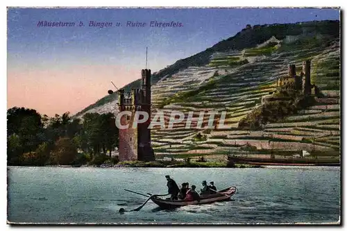 Cartes postales Mauseturm b Bingen u Ruine Ehrenfels