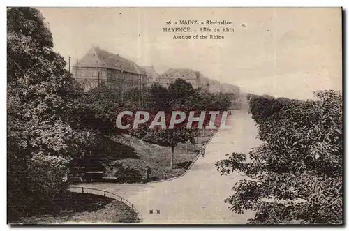 Cartes postales Mainz Allee du Rhin