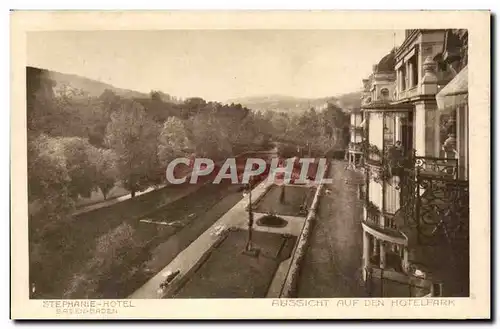 Cartes postales Baden Baden Stefanie Hotel Aussicht auf den Hotelpark