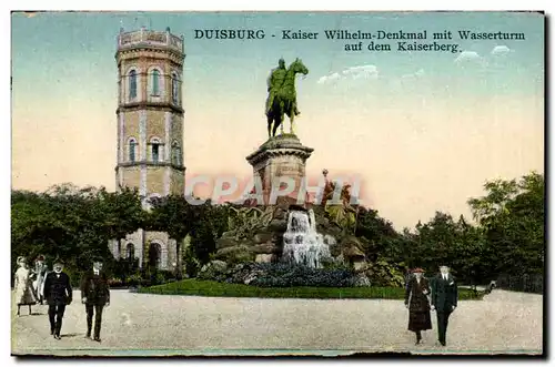 Cartes postales Dusiburg Kaiser Wilhelm Denkmal mit Wasserturm auf dem Kaiserberg