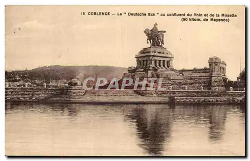 Cartes postales Coblence Le Deutsche Eck au confluent du Rhin et de la Moselle