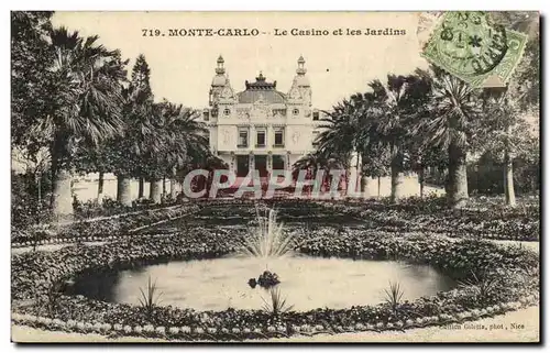 Cartes postales Monte Carlo Monaco Le casino et les jardins