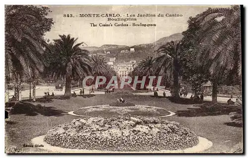 Ansichtskarte AK Monaco Monte Carlo Les jardins du casino Boulingrins