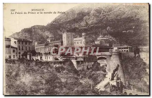 Cartes postales Monaco Monte Carlo Le palais du prince et la montee du palais