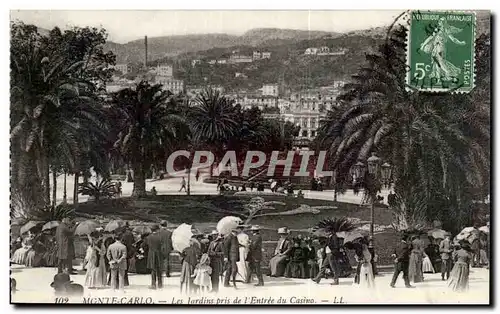 Cartes postales Monaco Monte Carlo Les jardins pris de l&#39entree du casino