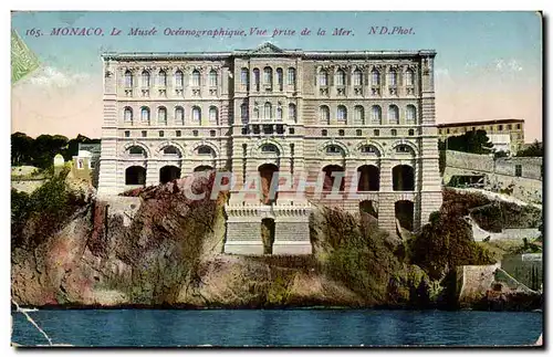 Cartes postales Monaco Monte Carlo Le musee oceanographique Vue prise de la mer