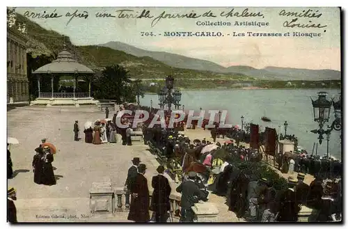 Cartes postales Monaco Monte Carlo Les terrasses et kiosque