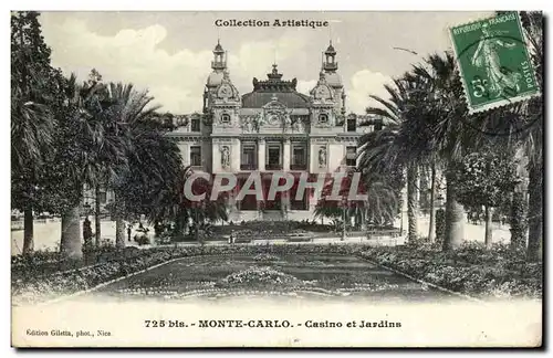 Cartes postales Monaco Monte Carlo Casino et jardins