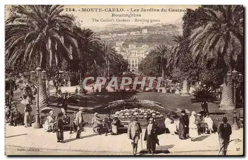 Cartes postales Monaco Monte Carlo Les jardins du casino Boulingrins