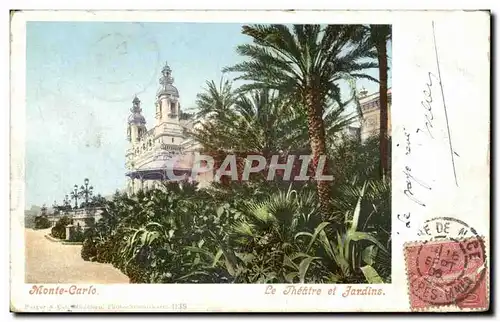 Cartes postales Monaco Monte Carlo Le theatre et jardins