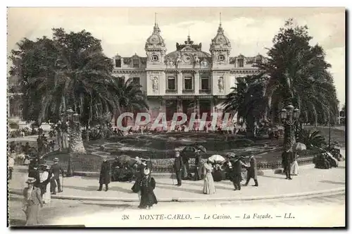 Cartes postales Monaco Monte Carlo Le casino la facade