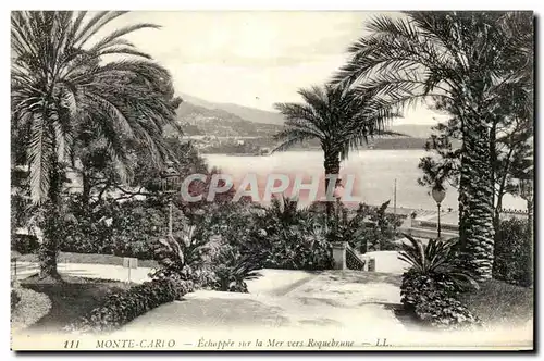 Cartes postales Monaco Monte Carlo Echappee sur la mer vers Roquebrune