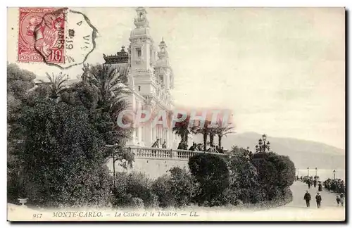 Cartes postales Monaco Monte Carlo Le casino et le theatre