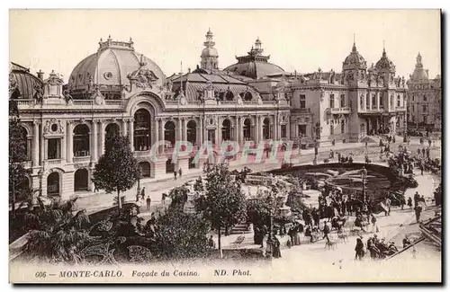 Cartes postales Monaco Monte Carlo Facade du casino