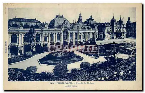 Cartes postales Monaco Monte Carlo Facade du casino