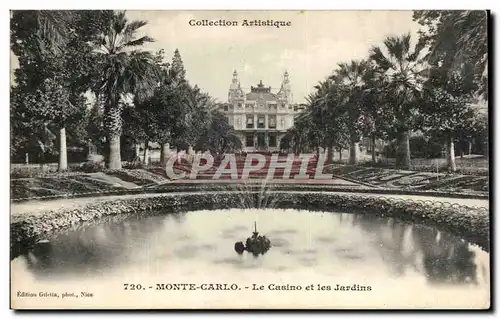 Cartes postales Monaco Monte Carlo Le casino et les jardins