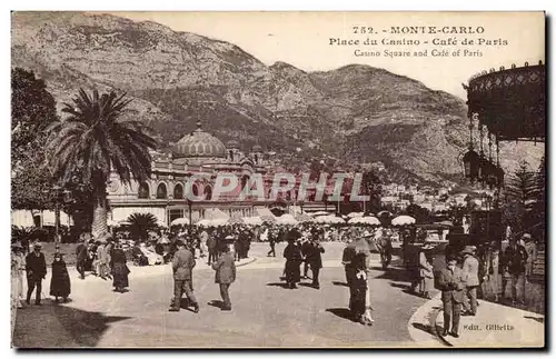 Cartes postales Monaco Monte Carlo Place du casino Cafe de Paris