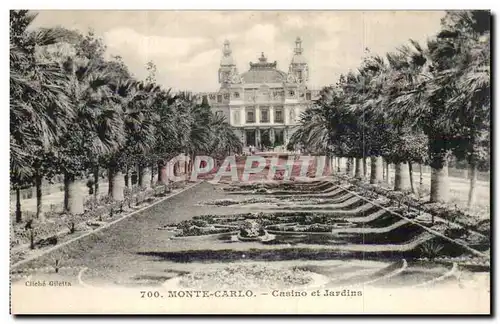 Cartes postales Monaco Monte Carlo Casino et jardins