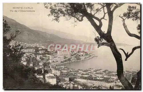 Cartes postales Monaco Monte Carlo Vu de l'observatoire
