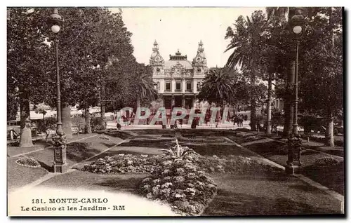 Cartes postales Monaco Monte Carlo Le casino et les jardins