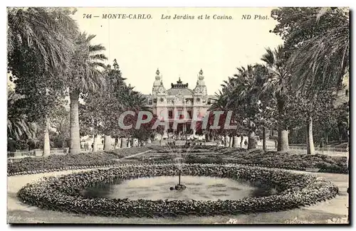 Cartes postales Monaco Monte Carlo Les jardins et le casino