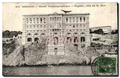 Cartes postales Monaco Monte Carlo Musee oceanographique Facade cote de la mer