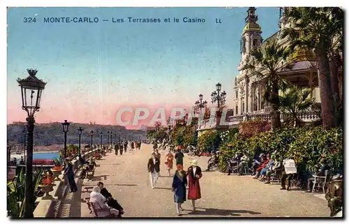 Cartes postales Monaco Monte Carlo Les terrasses et le casino