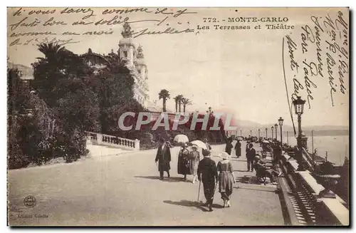 Cartes postales Monaco Monte Carlo Les terrasses et theatre