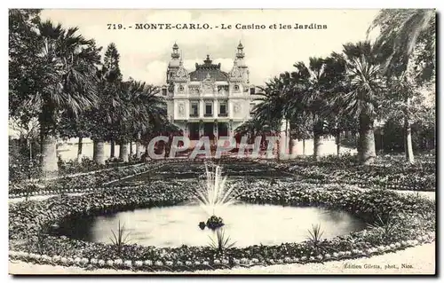 Cartes postales Monaco Monte Carlo Le casino et les jardins