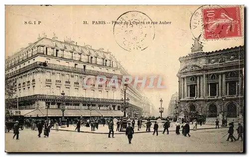 Cartes postales Paris Place de l'Opera et rue Auber