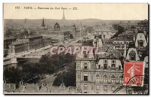 Cartes postales Paris Panorama des huit pons