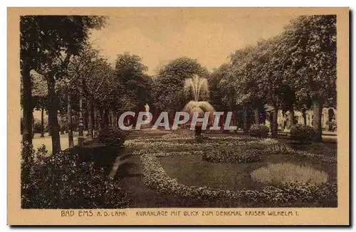 Cartes postales Bad Ems Kuranlage mit blick zum Denkmal Kaiser Wilhelm I