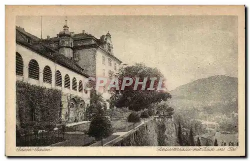 Cartes postales Baden Baden Schlossterrasse mit Blick ins Tal