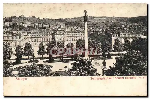 Cartes postales Stuttgart Schlossplatz mit neuen Schloss