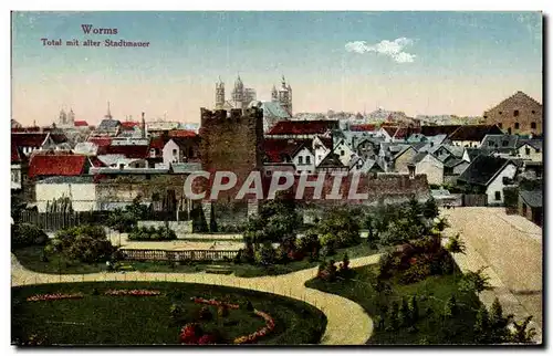 Cartes postales Worms Total mit alter Stadtmauer