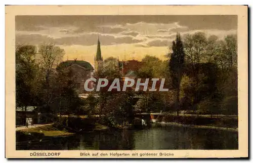 Cartes postales Dusseldorf Blick auf den Hofgarten mit goldener Burcke