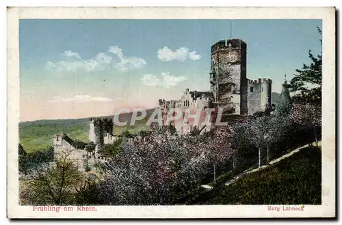 Cartes postales Fruhling am Rhein Burg Lahneck