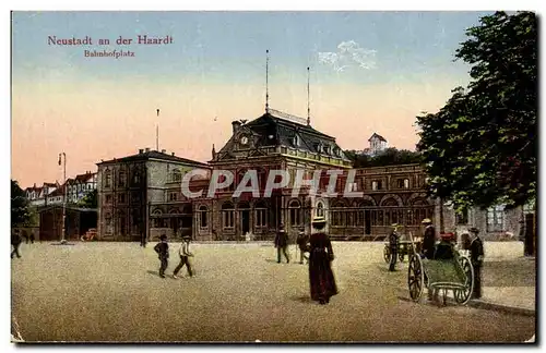 Ansichtskarte AK Neustadt an der Hardt Bahnhofplatz