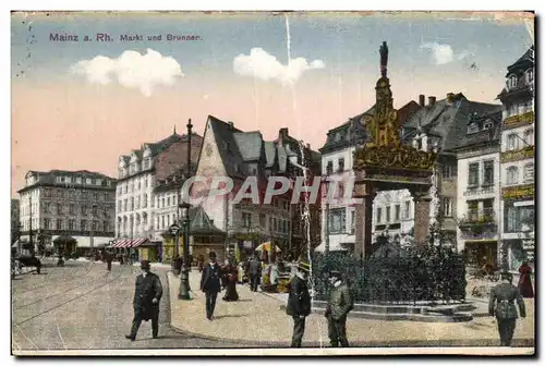 Cartes postales Mainz Markt und Brunnen