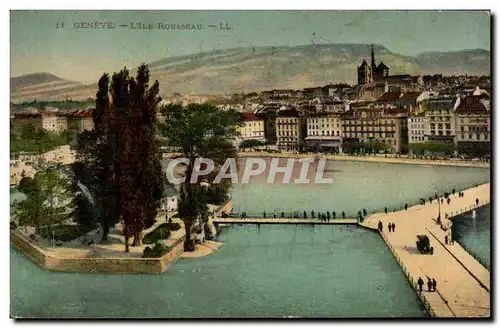 Suisse - Schweiz - Geneve - Geneva - L&#39Ile Rousseau - Cartes postales