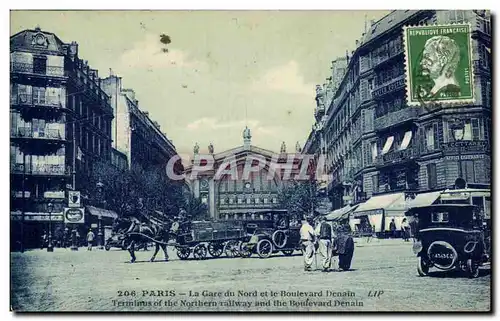 Paris - 12 - Gzre du Nord et le boulevard Denain - Cartes postales -