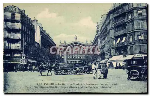 Paris - 12 - Gare du Nord - Boulevard Denain - Ansichtskarte AK