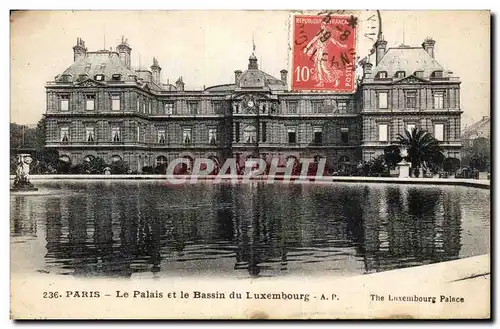 Paris - 6 - Le Palais de Luxembourg - Le bassin - Ansichtskarte AK