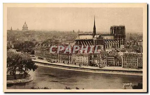 Paris - Perspective sur Notre Dame et le Pantheon - Yvon - Ansichtskarte AK