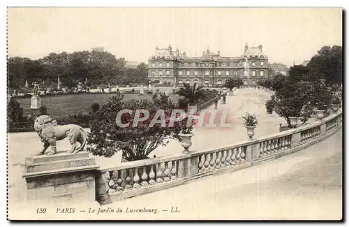 Paris - 6 - Jardin du Luxembourg - lion - Ansichtskarte AK